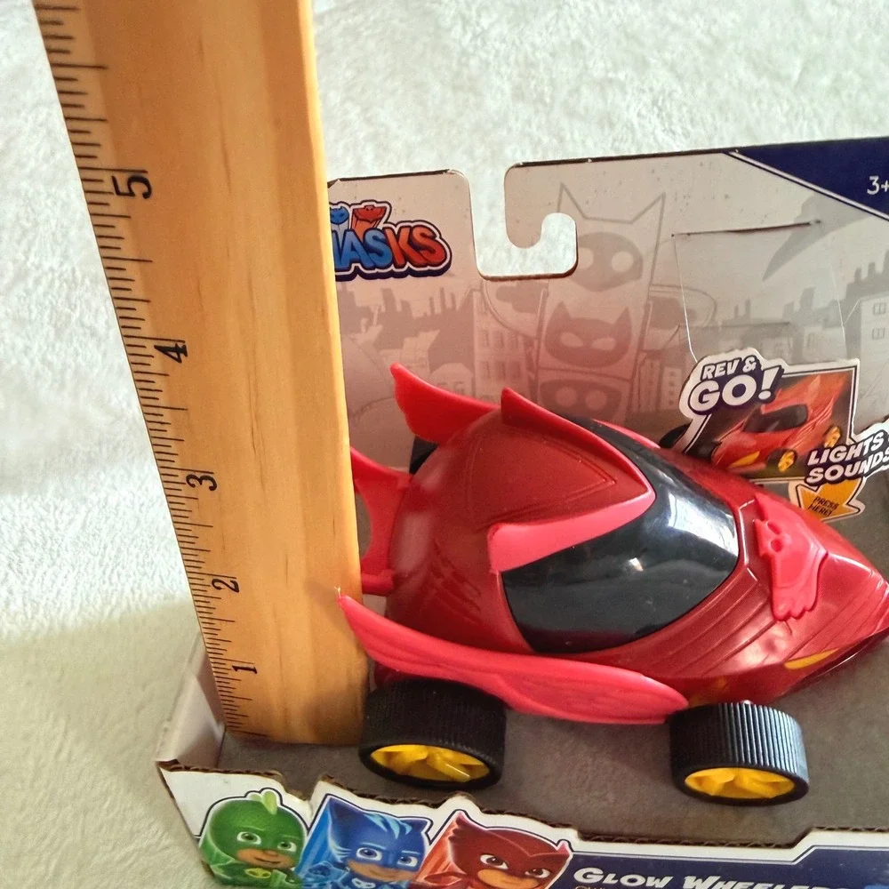 PJ Masks Glow Wheelers Owl Glider Kids One Size Red Light Sound Rev & Go Vehicle